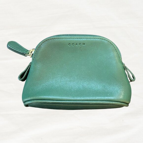 Coach Green Leather Mini Pouch | Quiet Luxury Trend - Picture 1 of 5